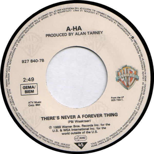 a-ha : The Blood That Moves The Body (7", Single)