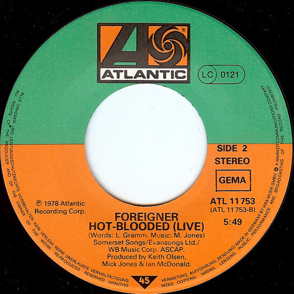 Foreigner : Luanne (7", Single)