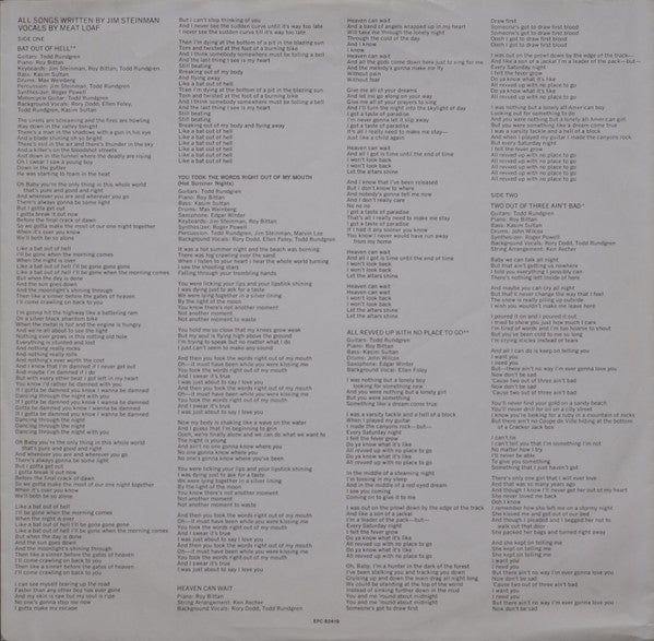 Meat Loaf : Bat Out Of Hell (LP, Album, RP, 54)