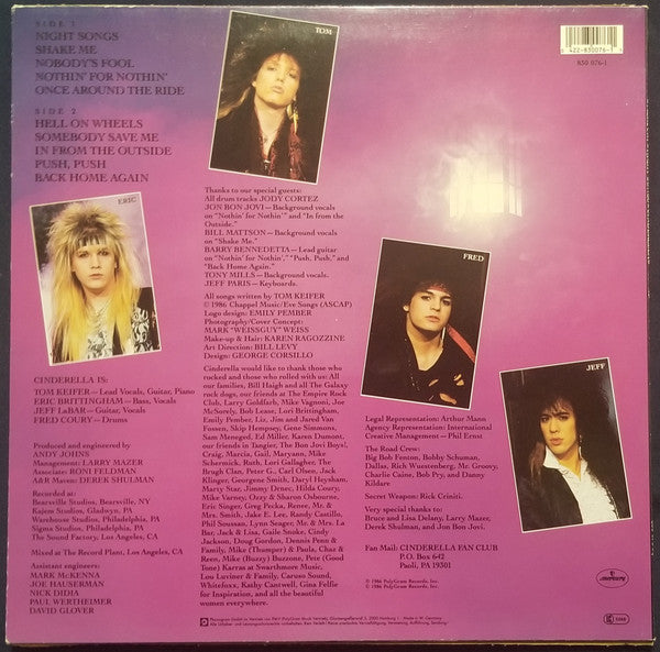 Cinderella (3) : Night Songs (LP, Album)