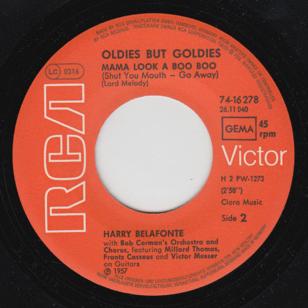 Harry Belafonte : Banana Boat Song (7", Single, RP)