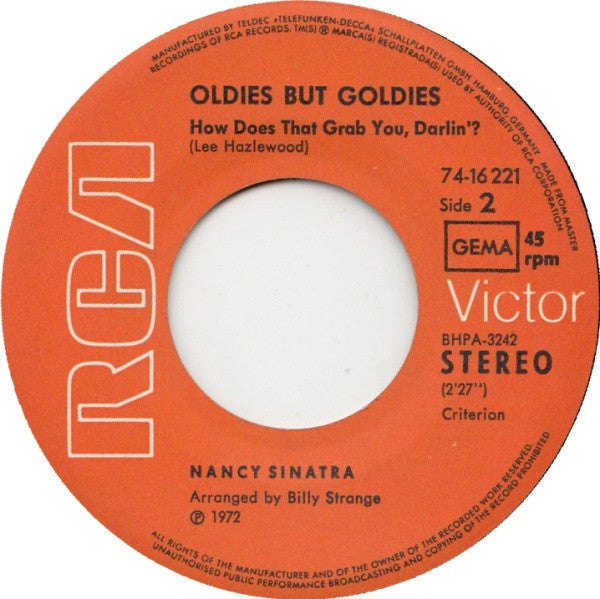 Nancy Sinatra : These Boots Are Made For Walkin' (7", Single, RE)