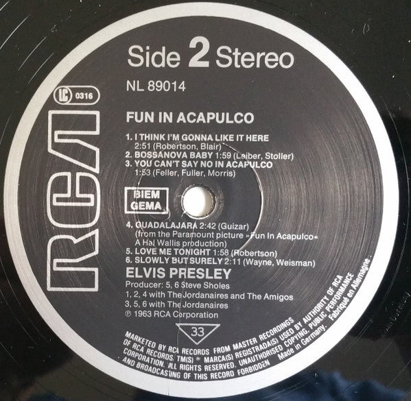 Elvis* : Fun In Acapulco (LP, Album, RE)