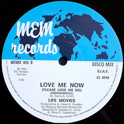 Live Movies : Love Me Now (Please Love Me Do) (12")