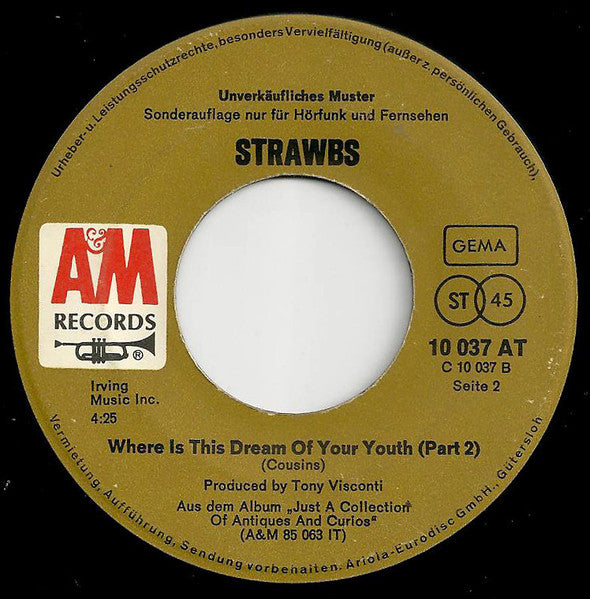 Strawbs : Where Is This Dream Of Your Youth (7", Promo)