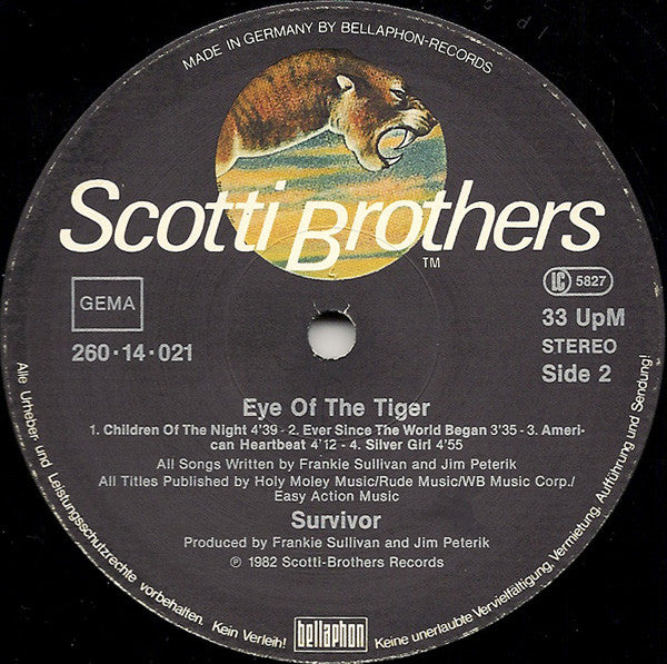 Survivor : Eye Of The Tiger (LP, Album)