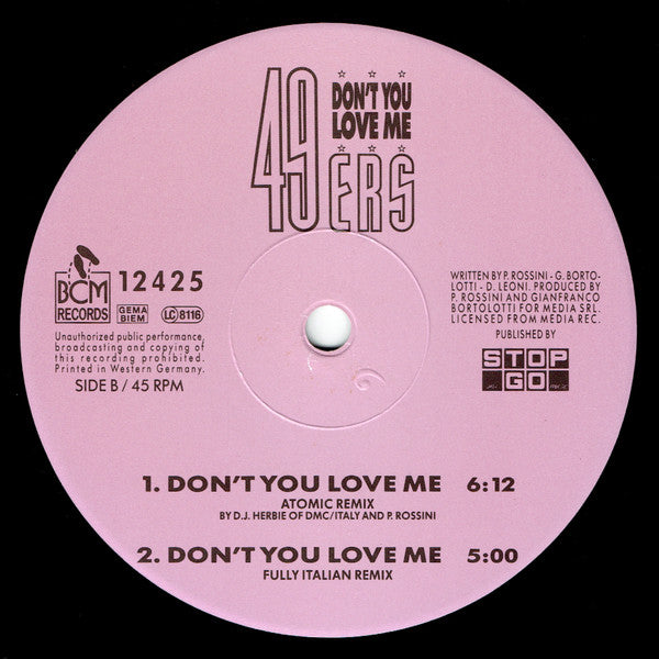 49ers : Don't You Love Me (12", Maxi)