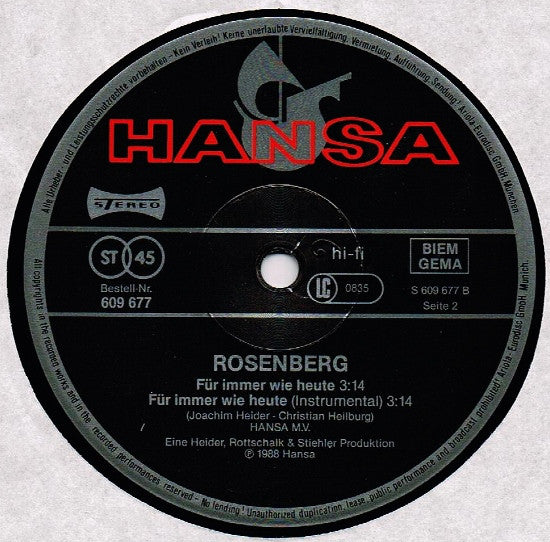Rosenberg* : Er Gehört Zu Mir - Remake '88 (12", Maxi, RP)