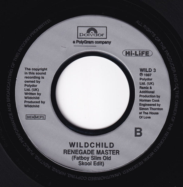 Wildchild : Renegade Master (Fatboy Slim Old Skool Edit) (7", Single, Jukebox)