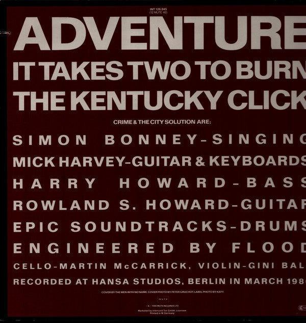 Crime And The City Solution* : The Kentucky Click. / Adventure (12", Maxi)