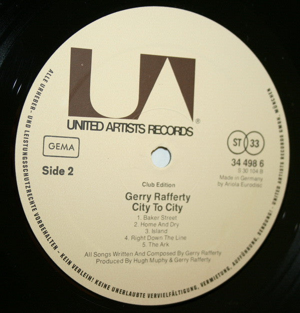 Gerry Rafferty : City To City (LP, Album, Club)