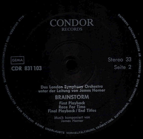 James Horner : Brainstorm (Original Motion Picture Score) (LP, Album)