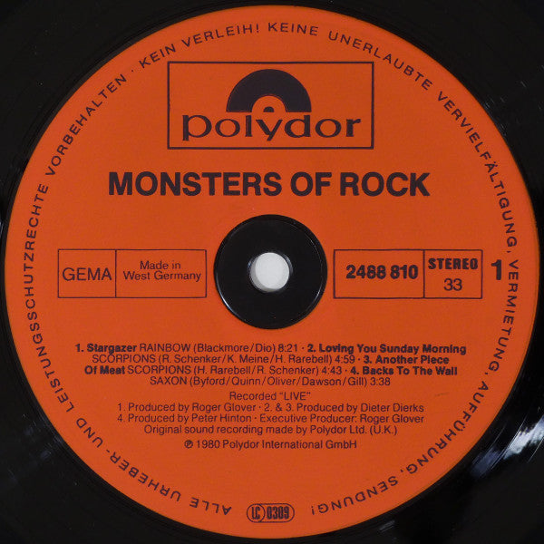 Various : Monsters Of Rock (LP, Comp)