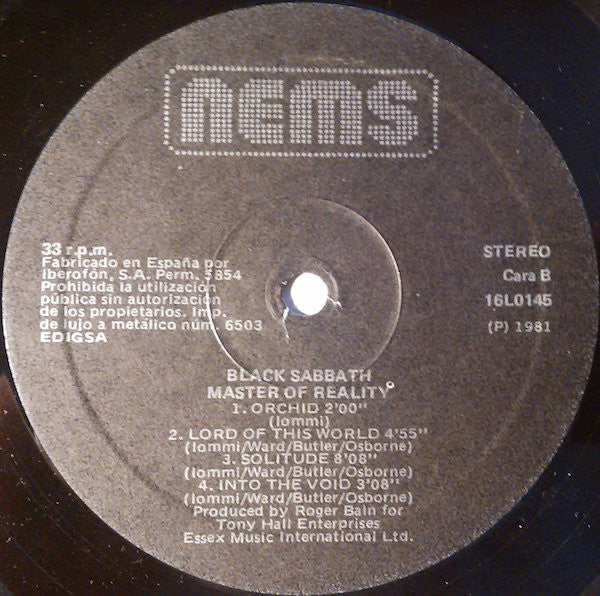 Black Sabbath : Master Of Reality (LP, Album, RE, Ibe)