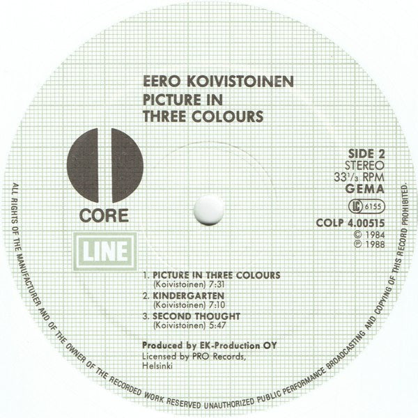 Eero Koivistoinen : Picture In Three Colours (LP, Album, Whi)
