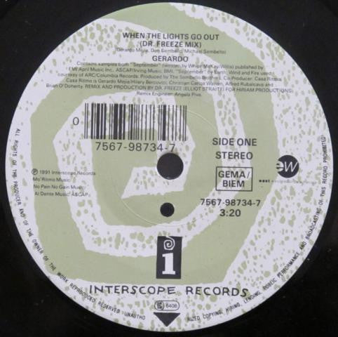 Gerardo : When The Lights Go Out (7")