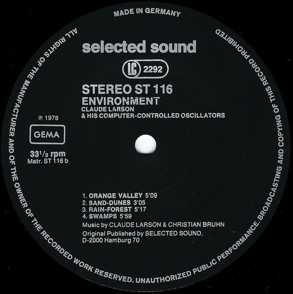 Claude Larson : Environment (LP)