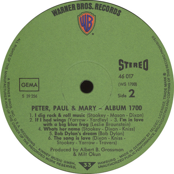 Peter, Paul And Mary* : Album 1700 (LP, Album, RE)