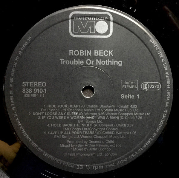 Robin Beck : Trouble Or Nothing (LP, Album)