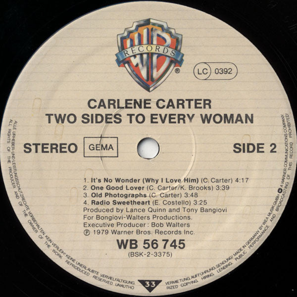 Carlene Carter : Two Sides To Every Woman (LP, Album)