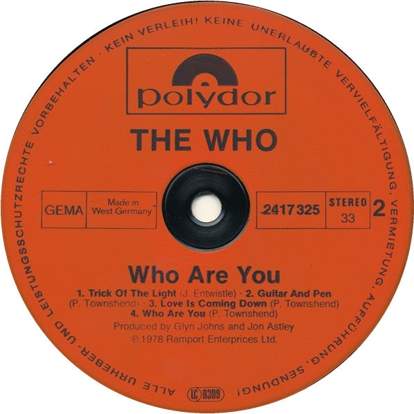 The Who : Who Are You (LP, Album, Inj)