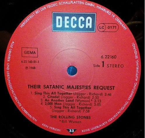 The Rolling Stones : Their Satanic Majesties Request (LP, Album, RE)