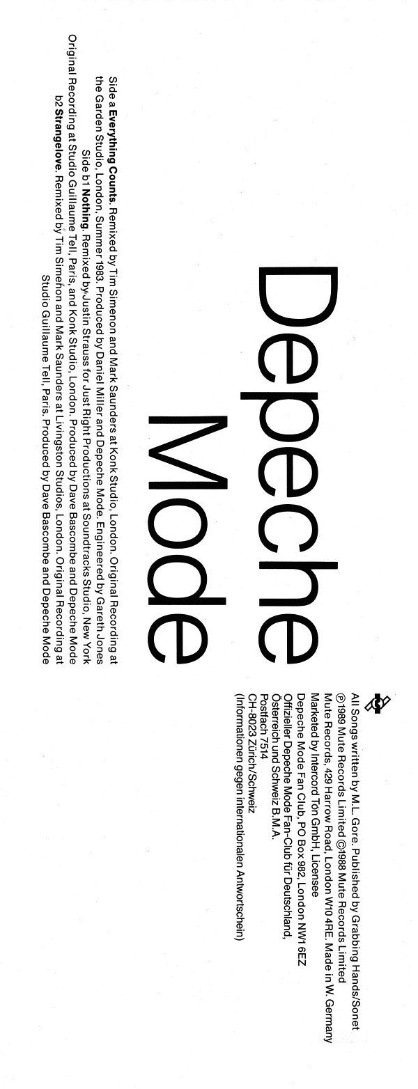 Depeche Mode : Remixes Of Everything Counts, Nothing And Strangelove (12", Maxi, Ltd)