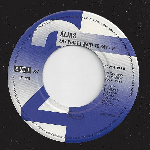Alias (13) : More Than Words Can Say (7")