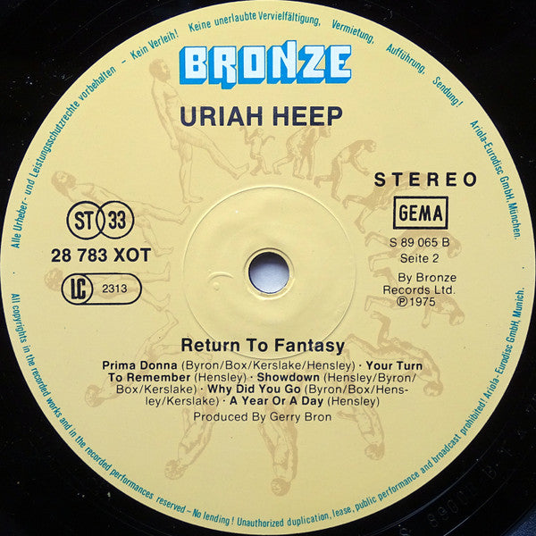 Uriah Heep : Return To Fantasy (LP, Album, RE)