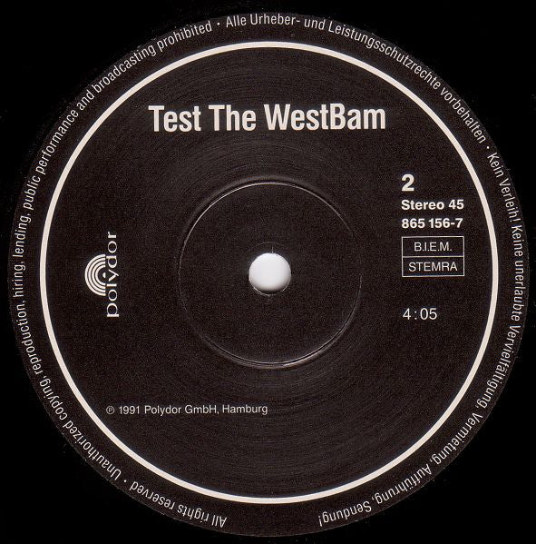 WestBam : Test The Westbam (7", Single, Ltd, Promo)