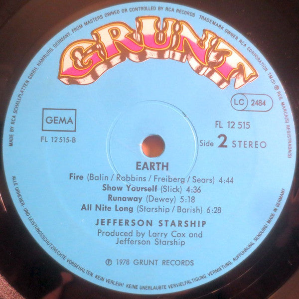 Jefferson Starship : Earth (LP, Album, Gat)