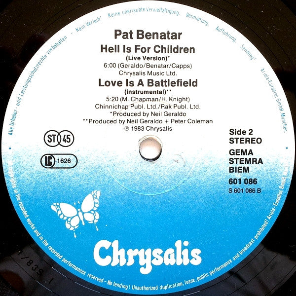 Pat Benatar : Love Is A Battlefield (12", Maxi)