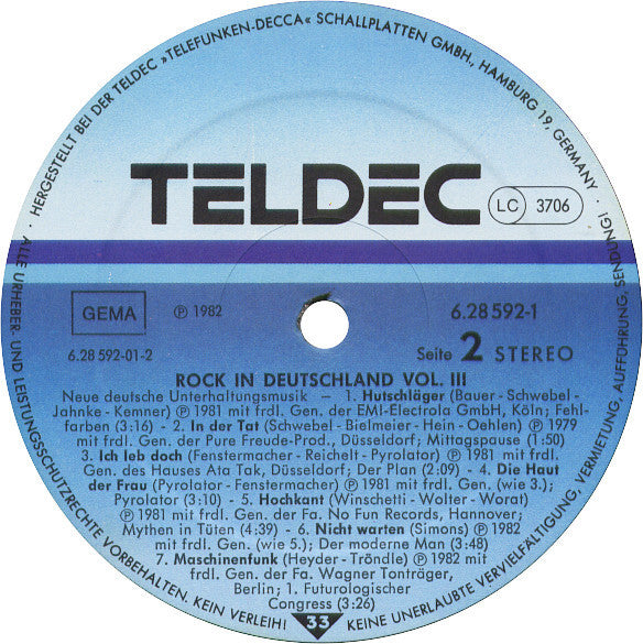 Various : Neue Deutsche Unterhaltungsmusik (Rock In Deutschland, Vol. III) (2xLP, Comp)