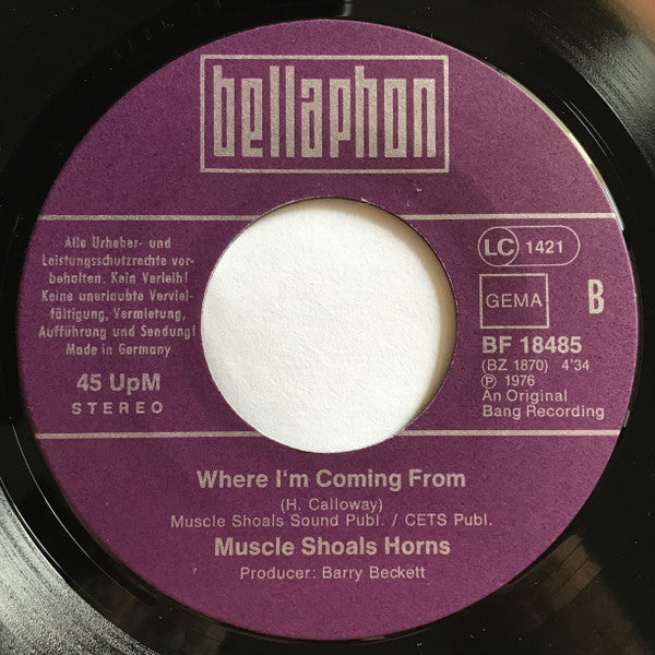 Muscle Shoals Horns : Bump De Bump Yo Boodie (7", Single)