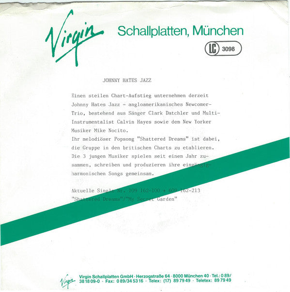 Johnny Hates Jazz : Shattered Dreams (7", Single)