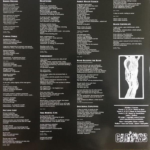 Carcass : Heartwork (LP, Album, Ltd, RE, RM)