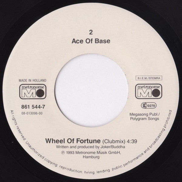 Ace Of Base : Wheel Of Fortune (7", Single, Whi)