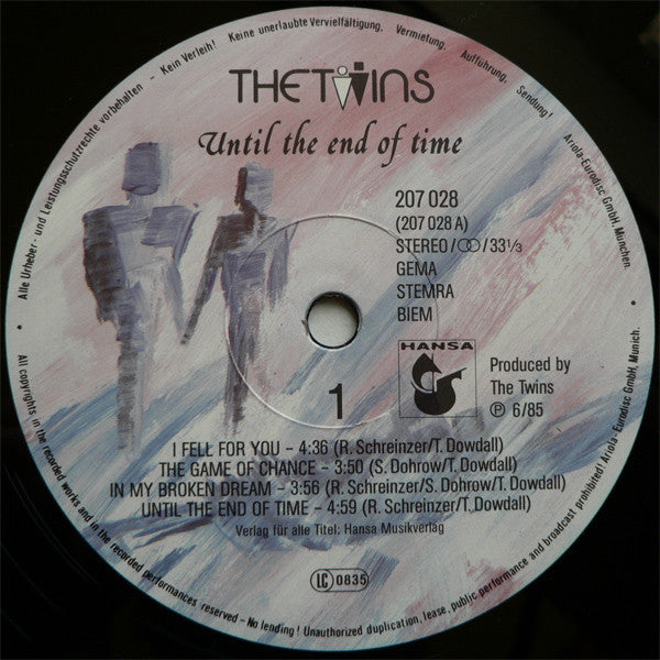 The Twins : Until The End Of Time (LP, Album)