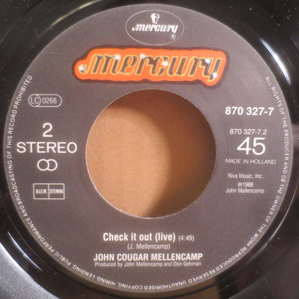 John Cougar Mellencamp : Rooty Toot Toot (7", Single)