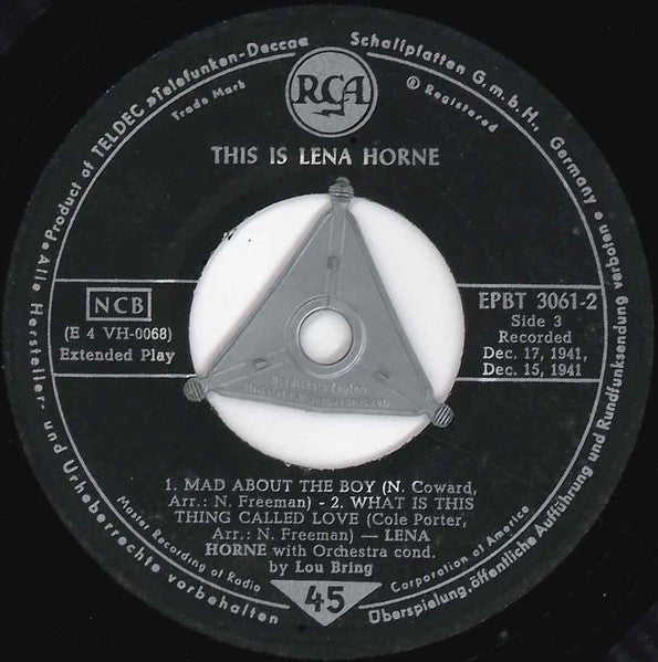 Lena Horne : This Is Lena Horne (7", EP)