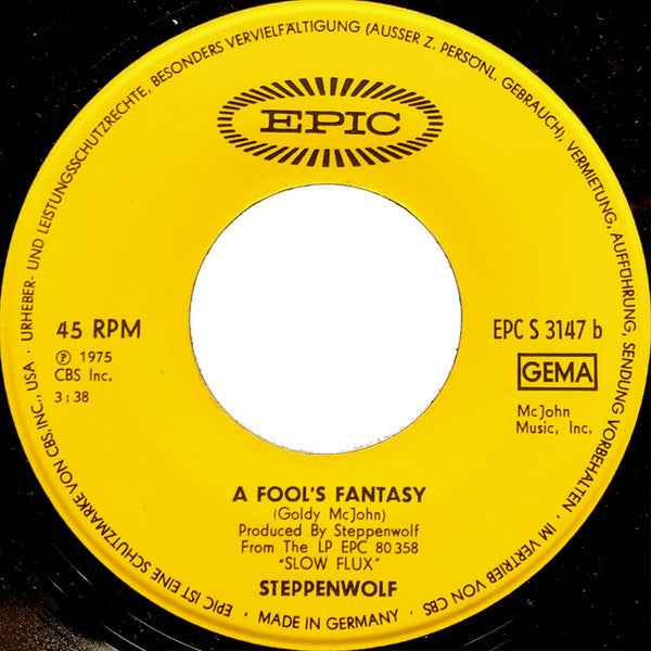 Steppenwolf : Smokey Factory Blues (7", Single)
