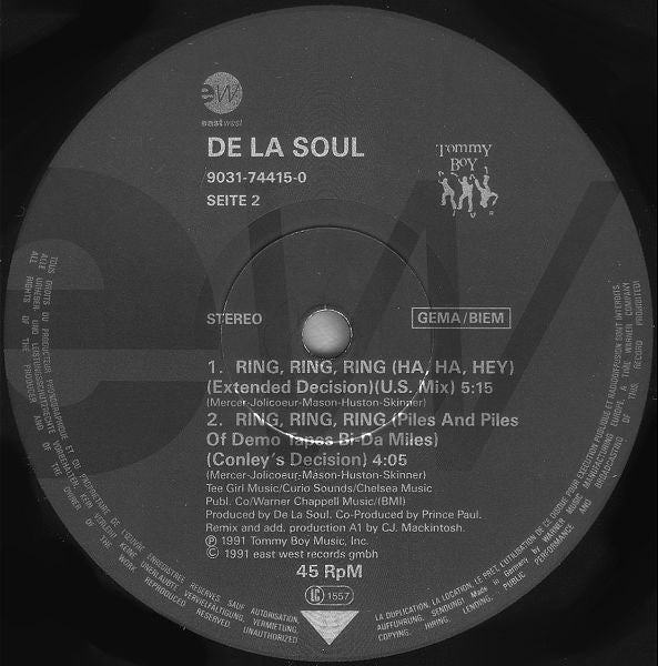 De La Soul : Ring Ring Ring (Ha Ha Hey) (12", Single)