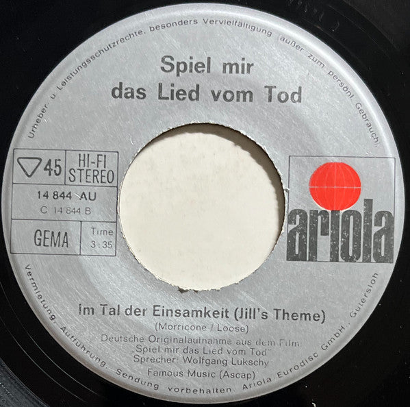 Ennio Morricone : Spiel Mir Das Lied Vom Tod (Deutsche Originalaufnahme) (7", Single)