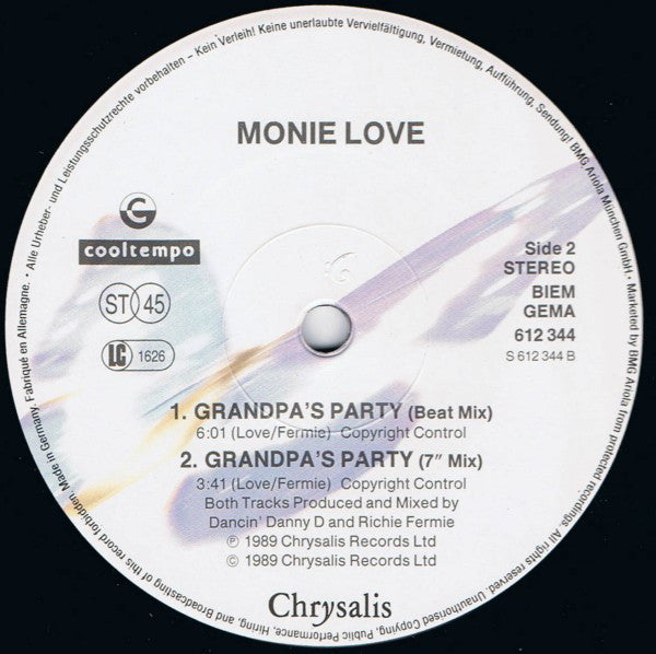 Monie Love : Grandpa's Party (12", Maxi)