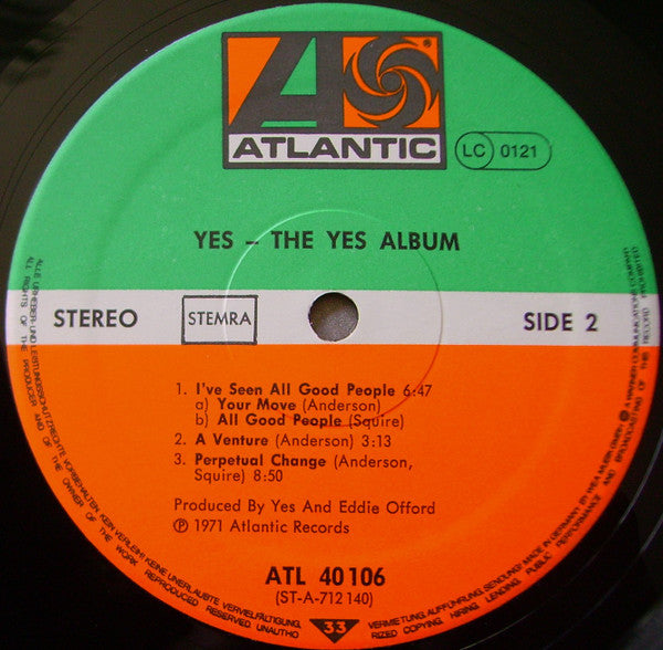 Yes : The Yes Album (LP, Album, RE)