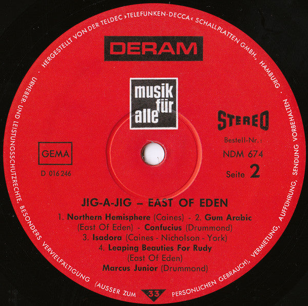 East Of Eden (2) : Jig-A-Jig (LP, Comp, Red)