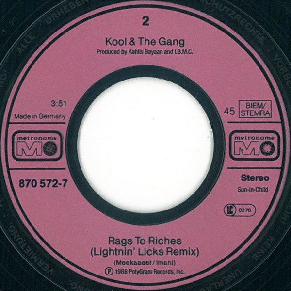 Kool & The Gang : Rags To Riches (7", Single)