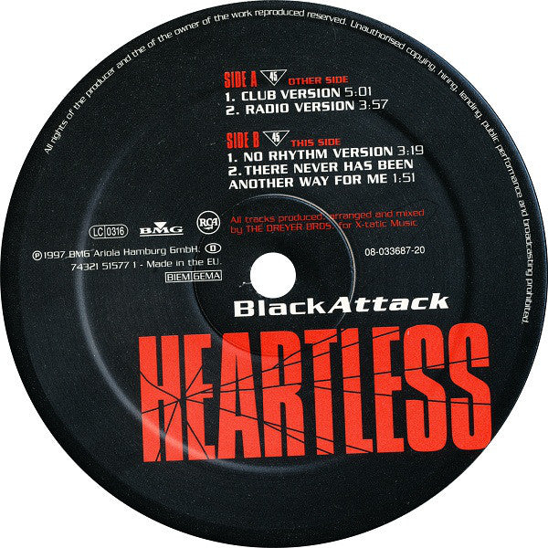 Black Attack (2) : Heartless (12", Maxi)