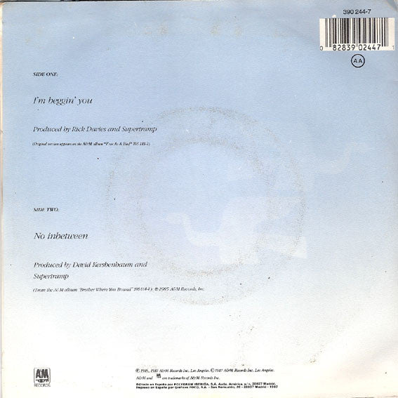 Supertramp : I'm Beggin' You (7", Single)