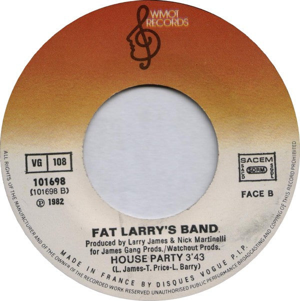 Fat Larry's Band : Zoom (7", Single)